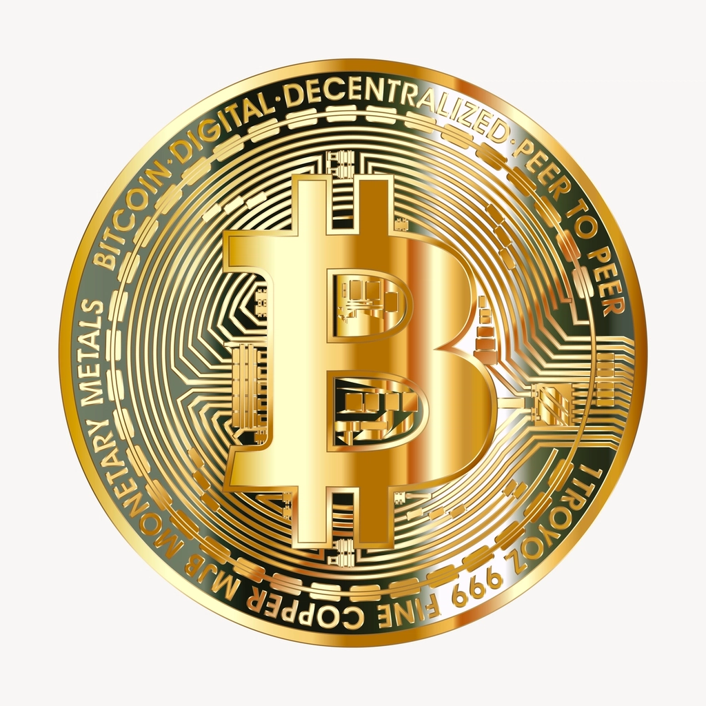 Bitcoin cryptocurrency collage element vector